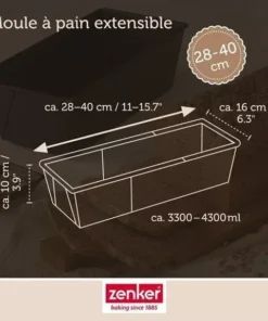 Stampo Torta Zenker Allungabile da 28 a 40 cm in acciaio inossidabile